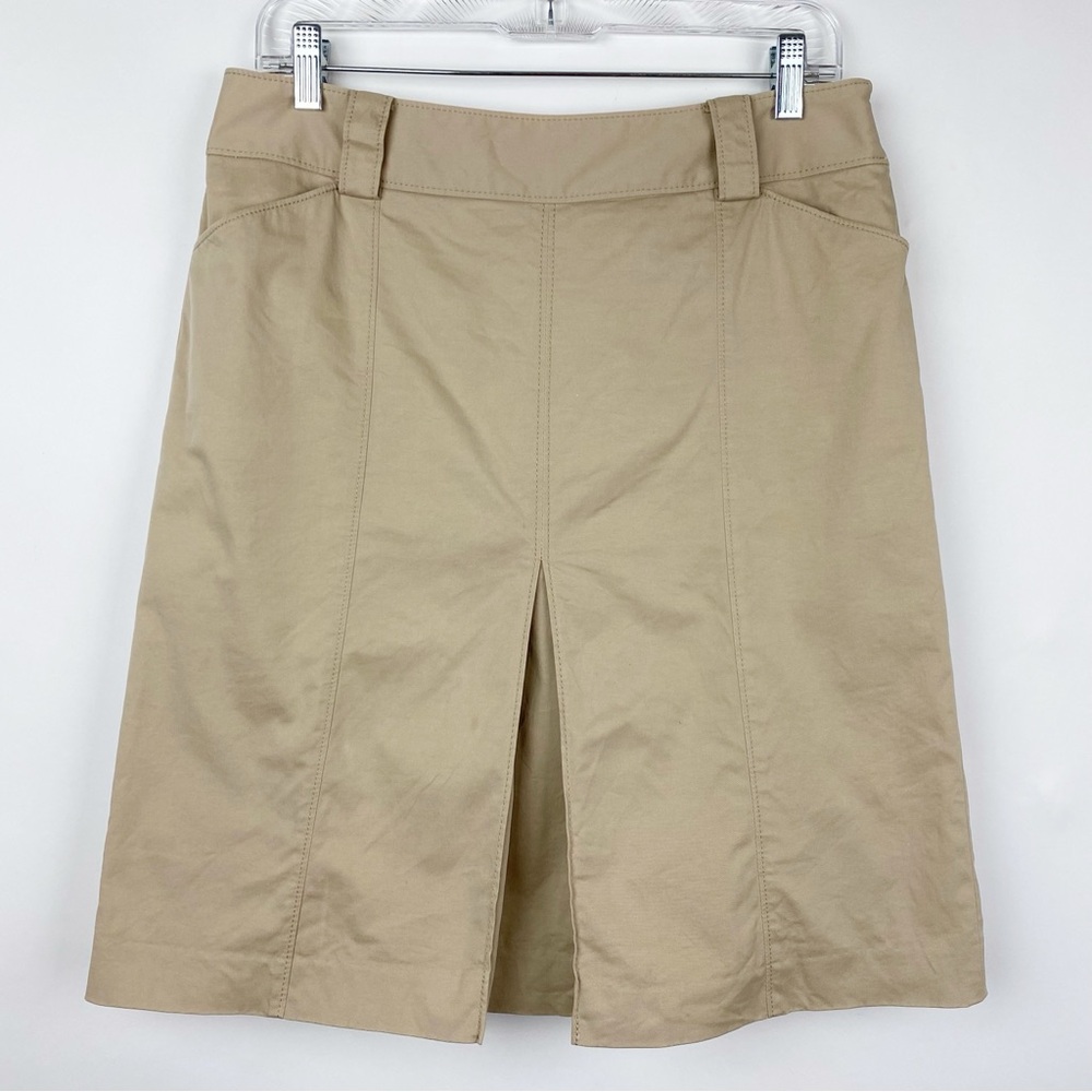 ANN TAYLOR‎ Khaki Pleat Front Skirt - Size 8